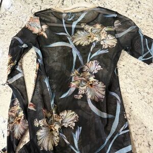 Floral Mesh Long Sleeve Top